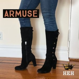 High suede boots. Armuse. Made in Italy.